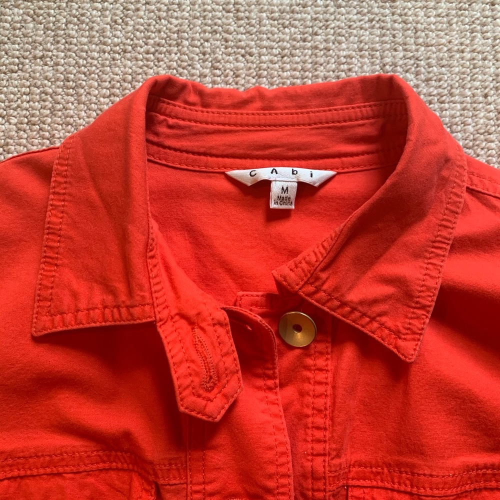 Tangerine Ruffle Back Twill Jacket - Picture 3 of 4